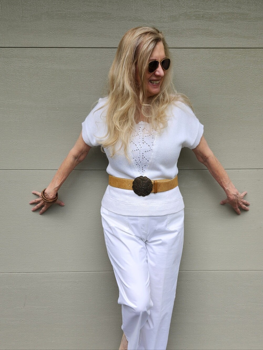 Vintage Elite USA  Stunning New Cowgirl Calf Hair W/ Brass Buckle Belt, L, $75 - Picture 7 of 10